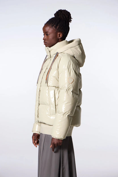 Doudoune courte brillante Blanc