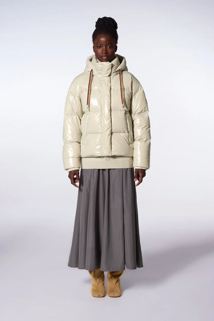 Doudoune courte brillante Blanc