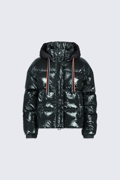 Doudoune courte brillante Noir