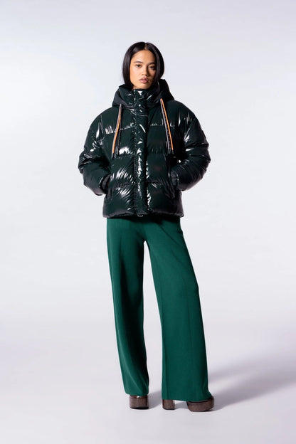 Doudoune courte brillante Noir